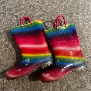 Girls light up rainbow rainboots